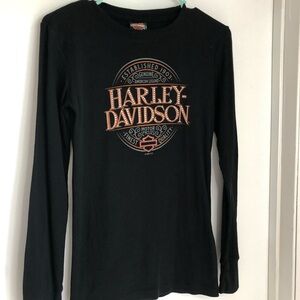Harley-Davidson Black and Orange Graphic Tee